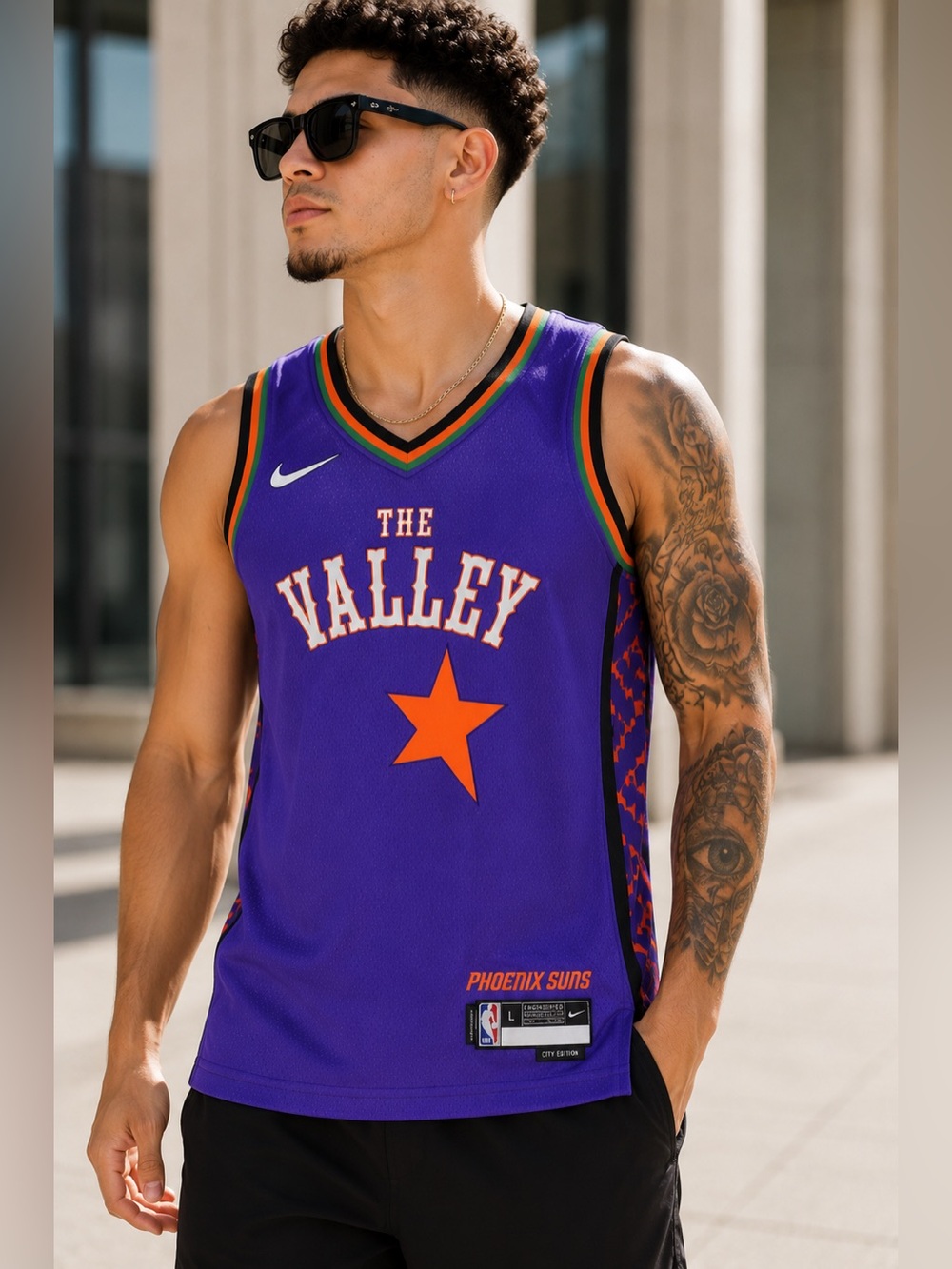 NWT Nike Phoenix Suns NBA Jersey Kids Large 14/16 Purple “The Valley” Basketball